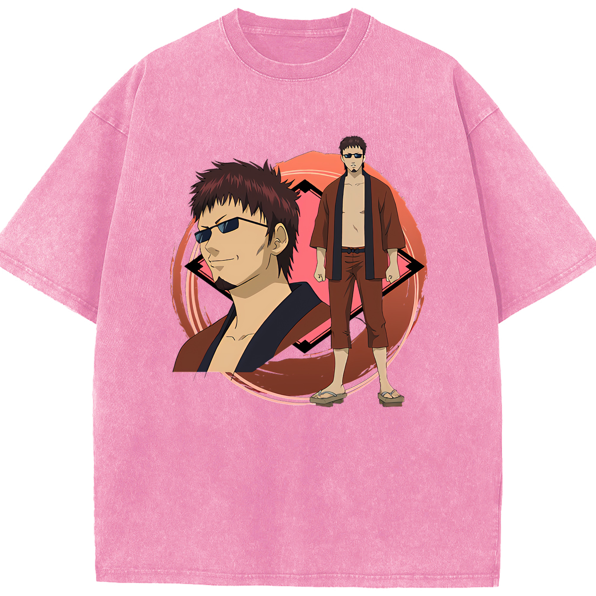 （画像用） ぎんたま 坂田銀時（さかたぎんとき） 神楽 志村新八（しむら しんぱち） GINTAMA Sakata Gintoki Kagura Shimura Shinpachi 綿100% ヴィンテージ風 半袖Tシャツ（フロントプリント）